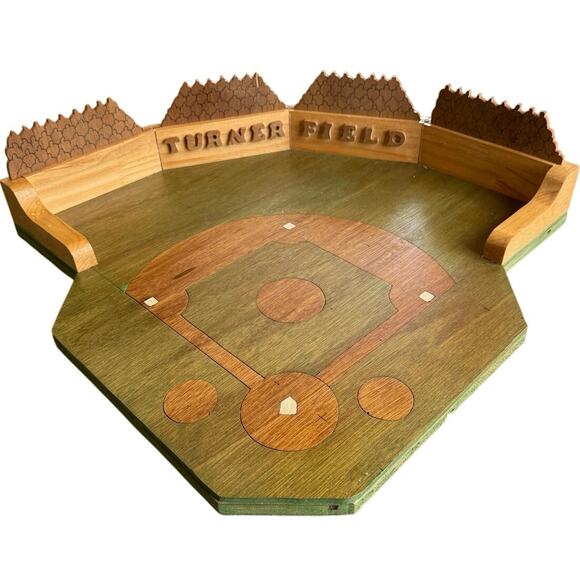 Vintage Handmade Wooden Turner Field Atlanta Braves Stadium 1/1 Display Piece - Picture 2 of 7